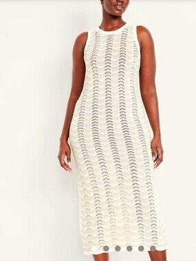 OLD NAVY Women’s Cream And White Crochet Maxi Dress